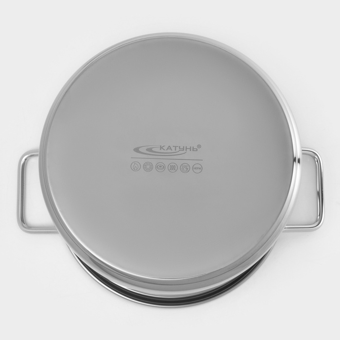 Кастрюля Катунь «Общепит», 15 л, d=30 см, h=25 см, капсульное дно, индукция, нержавеющая сталь 1543456