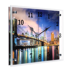 Часы настенные, серия: Город, "Ночной город и архитектура", 25х35 см - фото 9822441
