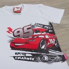 Футболка для мальчиков "Быстрее. Круче. Сильнее", Тачки, рост 98-104 (30) см, 3-4 года, 100% хлопок - Фото 3