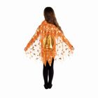 Карнавальный плащ "Ведьмы, кошки, тыквы", золото на оранжевом, длина 70 см - Фото 2