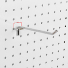 Крючок одинарный для металлической перфорированной панели, шаг 25мм, d=6мм, L=15, цвет хром - Фото 2