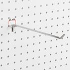 Крючок одинарный для металлической перфорированной панели, d=6 мм, L=30 см, шаг 25 мм, цвет хром - Фото 3