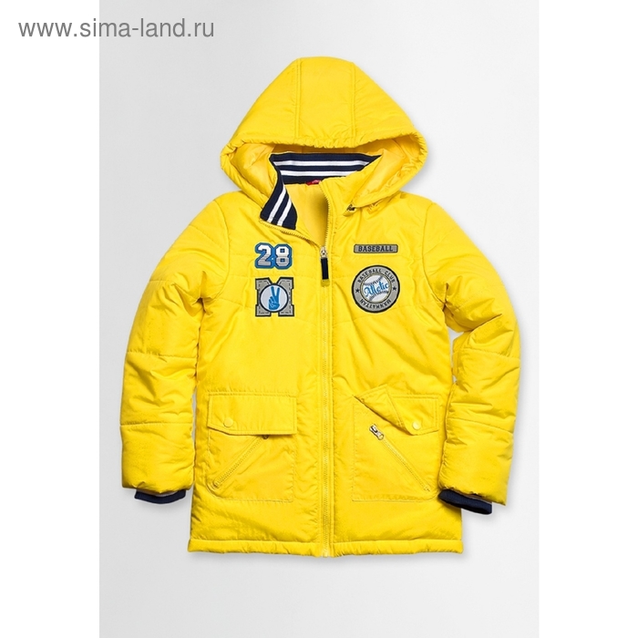Куртка для мальчиков, рост146 см, цвет жёлтый - Фото 1