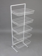 Стойка прикассовая 60×45×180 см, 5 корзин, белая - Фото 3
