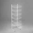 Стойка прикассовая 40×35×180 см, 6 корзин, белая - Фото 2