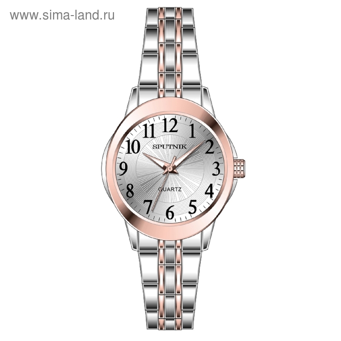 Часы наручные женские "Спутник", металлический циферблат, металлический браслет - Фото 1