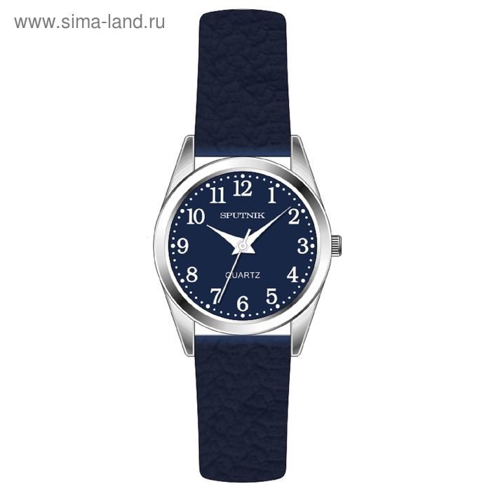 Часы наручные женские "Спутник", синий циферблат, синий ремешок - Фото 1