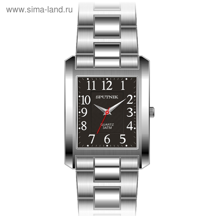 Часы наручные мужские "Спутник", светло-серый циферблат, металлический браслет - Фото 1