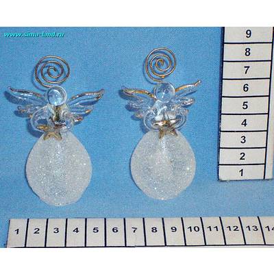 Стекло ангел со звездой 7*3,5см (2 шт)  (бокс 288 шт)