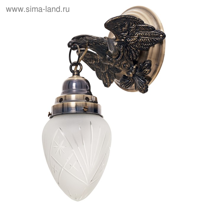 Бра классика "Птица" 1 лампа 60W Е27 основание античная бронза 22х20х37 см - Фото 1