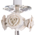 Люстра хрусталь классика "Керамические розы" 3 лампы 40W Е14 основание белое 55х55х135 см - Фото 3