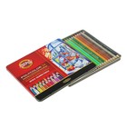 Карандаши художественные PolyColor 3824, 24 цвета, мягкие, в металлическом пенале - Фото 2