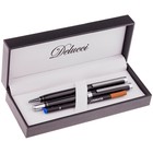 Набор Delucci шариковая ручка 1.0 мм + ручка-роллер 0.6 мм, синие чернила, в подарочной упаковке - Фото 1