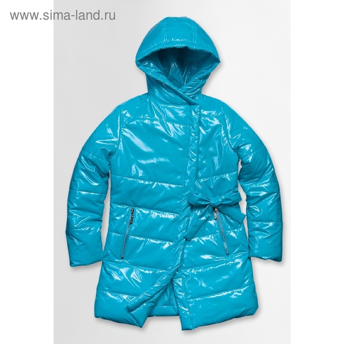 Пальто для девочки, рост 134 см, цвет лазурный - Фото 1