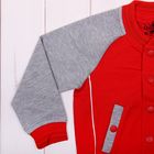 Куртка для мальчика, рост 92 см (52), цвет серый меланж/красный (арт. CSK 61057 (100)_М) - Фото 4