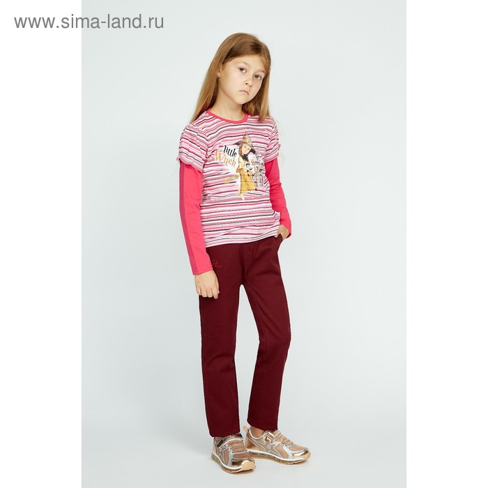 Кофточка с длинным рукавом для девочки «Мотылёк» цвет розовый, рост 128 см - Фото 1