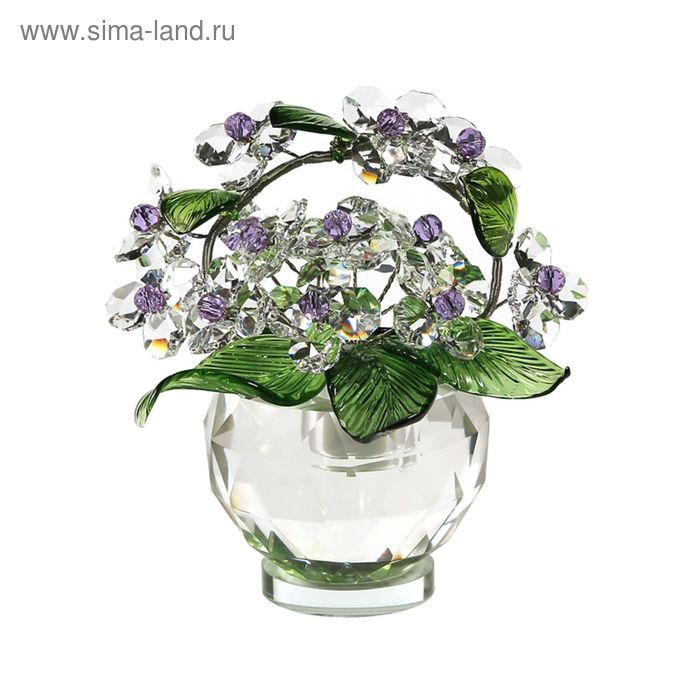 Хрустальные цветы в вазочке №52 CR vl - Фото 1