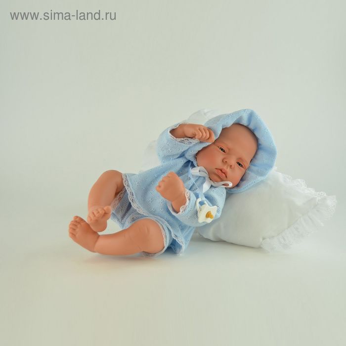 Кукла "Реборн Лулу" в голубом вязаном костюмчике - Фото 1