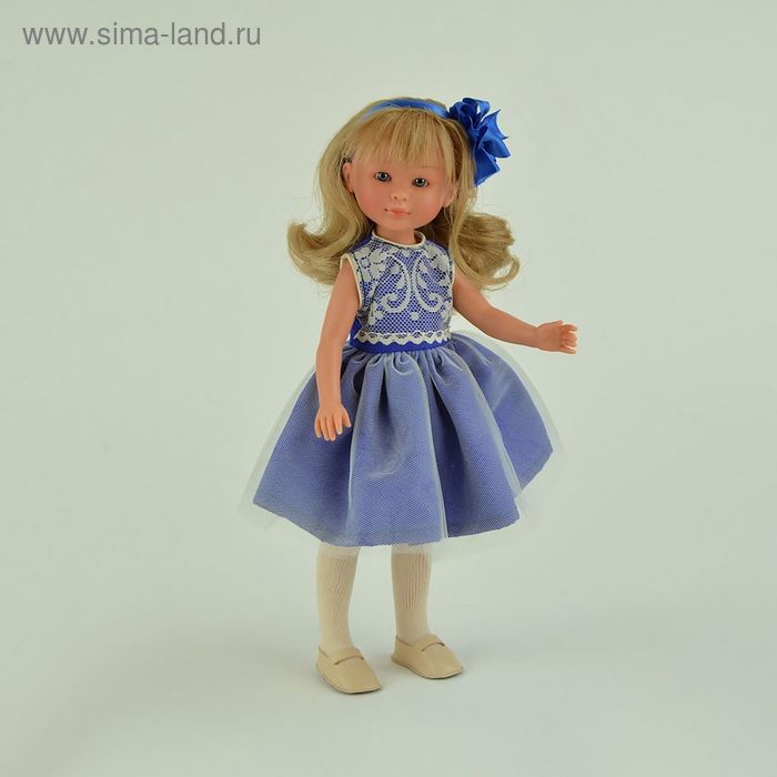 Кукла "Селия" в синем атласном платье с сеткой - Фото 1