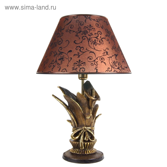 Настольная лампа "Каллы сборный букет", коричневый - Фото 1