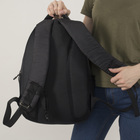 Рюкзак школьный, 3 отдела на молниях, 2 наружных кармана, цвет чёрный/серый - Фото 4
