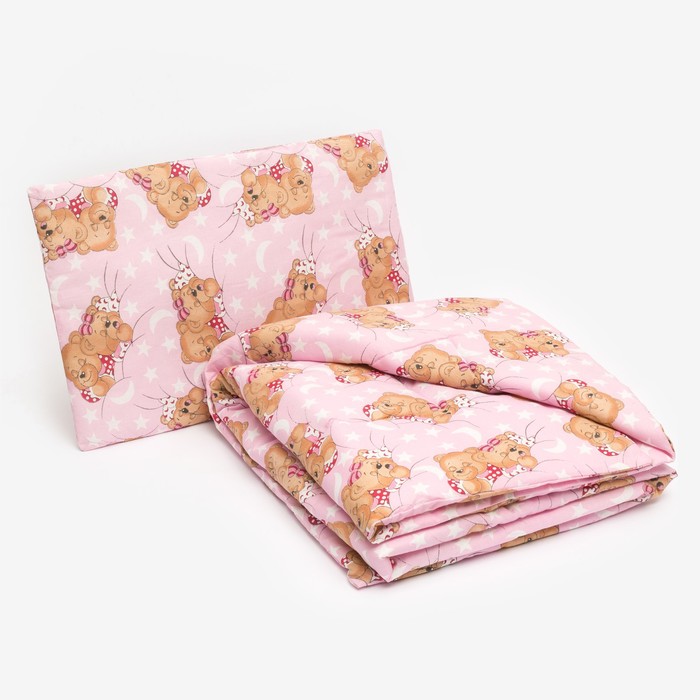 Комплект в кроватку для девочки одеяло(110*140см) с подушкой(40*60см) бязь,синтепон, МИКС - фото 1884745614