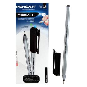 Ручка шариковая масляная Pensan Triball, узел-игла 1.0 мм, трёхгранная, чернила чёрные