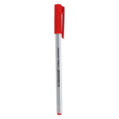 Ручка шариковая масляная Pensan Triball, узел-игла 1.0 мм, трёхгранная, чернила красные