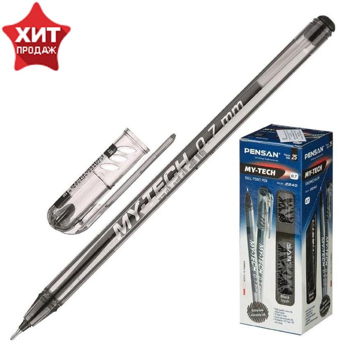 Ручка шариковая масляная Pensan My-Tech, узел-игла 0.7 мм, чернила чёрные - Фото 1
