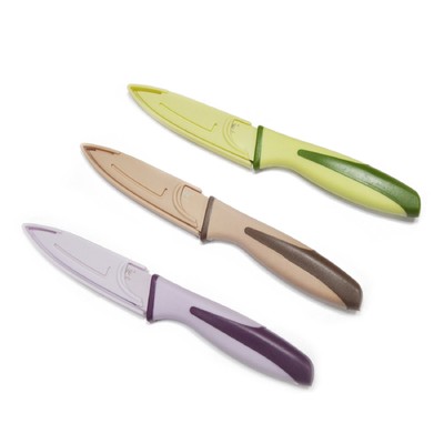 Набор ножей, 3 предмета: 3 ножа для чистки 9 см, МИКС