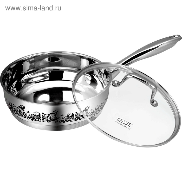 Сковорода с крышкой CALVE, 24 см, рисунок при нагреве меняет цвет - Фото 1