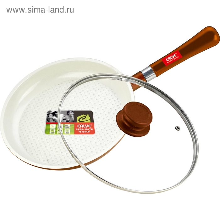 Сковорода d=24 см, с крышкой, с керамическим покрытием, съёмная ручка - Фото 1