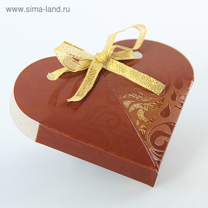 Коробка "Сердце", сборная, шоколад, 8 х 4 см - Фото 1