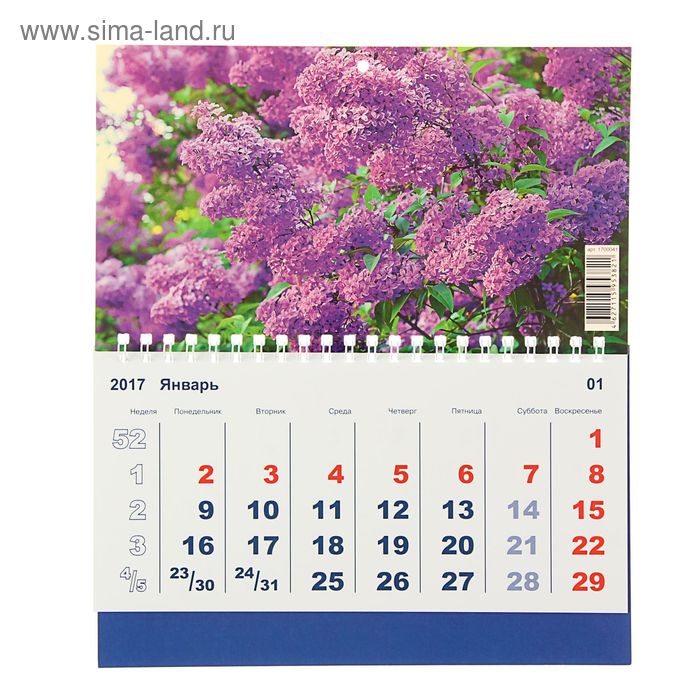 Календарь моно "Цветы" 20х24 см - Фото 1