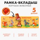 Рамка - вкладыш «Учим лесных животных», 5 элементов - Фото 1