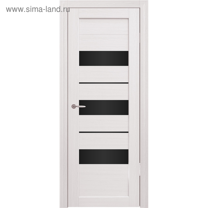 Дверное полотно остекленное Мальта Дуб перламутр, черный лакобель 2000х900 - Фото 1