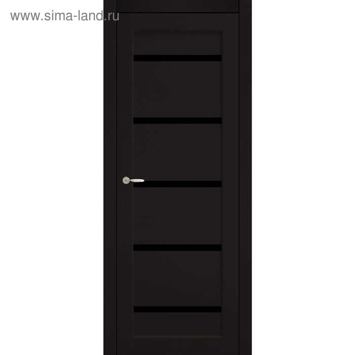 Дверное полотно остекленное Аврора Венге, черный лакобель 2000х600 - Фото 1