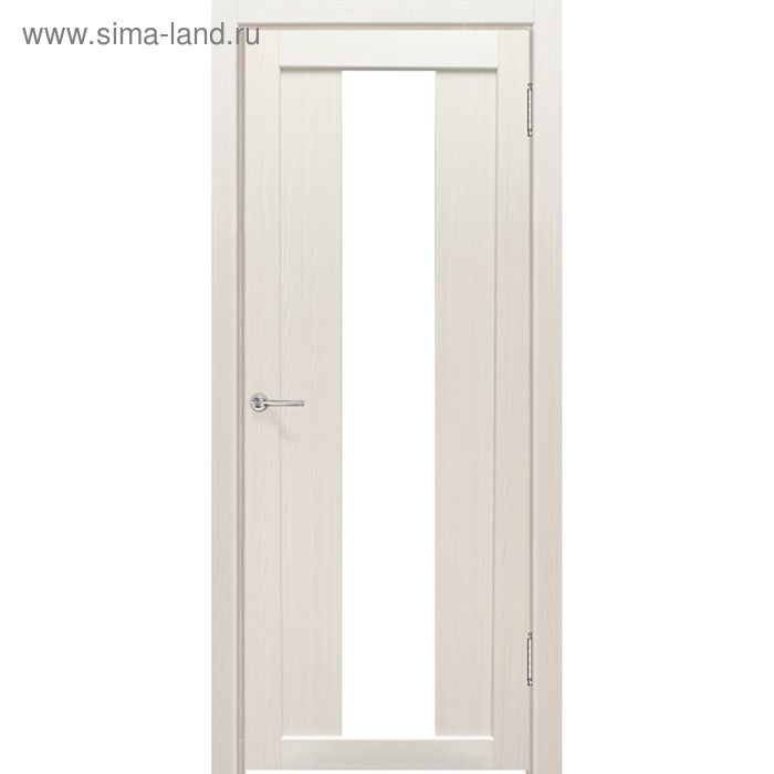 Дверное полотно остекленное Сардиния Дуб перламутр, белый лакобель 2000х600 - Фото 1