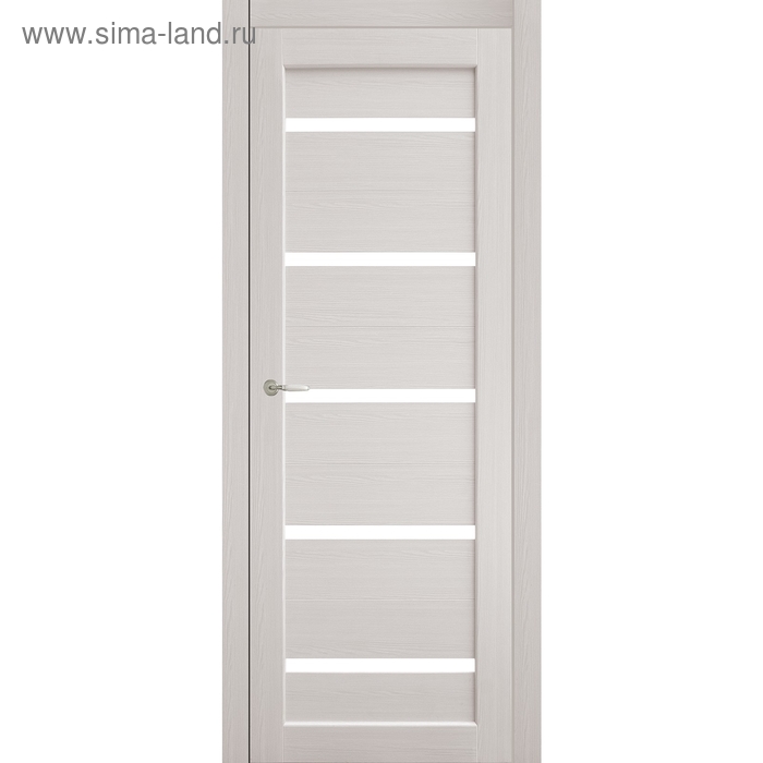 Дверное полотно остекленное Аврора Дуб перламутр, белый лакобель 2000х900 - Фото 1
