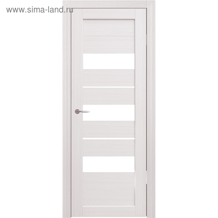 Дверное полотно остекленное Мальта Дуб перламутр, белый лакобель 2000х800 - Фото 1