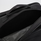 Сумка мужская на молнии"Пионер", 2 отдела, 2 наружных кармана, длинный ремень, чёрная - Фото 5
