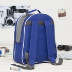 Рюкзак школьный, отдел на молнии, 2 наружных кармана, цвет синий - Фото 2