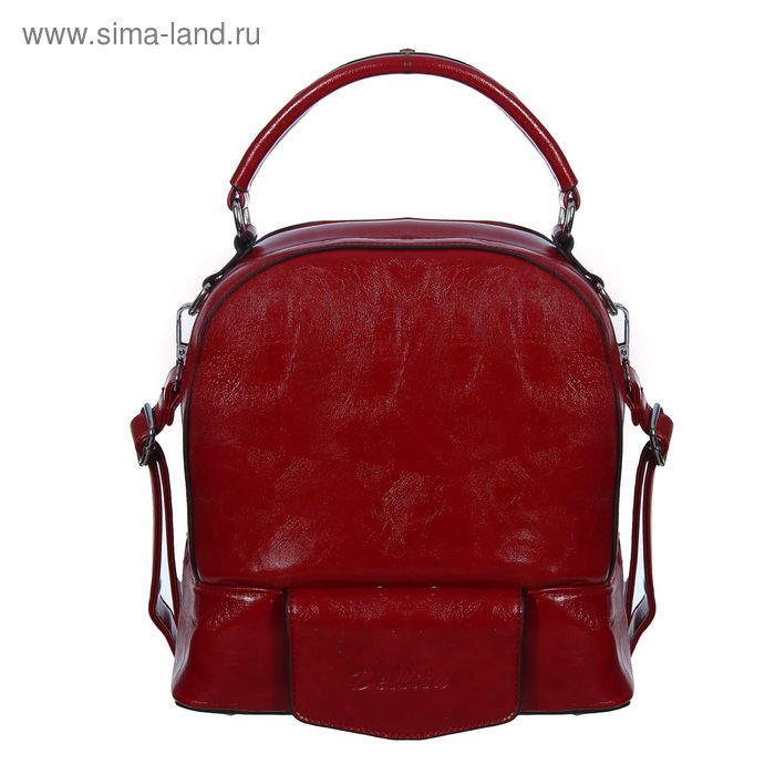 Сумка-рюкзак на молнии, 2 отдела, 1 наружный карман, красная - Фото 1
