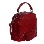 Сумка-рюкзак на молнии, 2 отдела, 1 наружный карман, красная - Фото 2