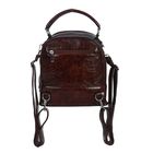 Сумка-рюкзак на молнии, 2 отдела, 1 наружный карман, коричневая - Фото 3