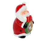 Сувенир световой керамика "Дедушка Мороз с новогодним шариком" 16х10х8,5 см - Фото 3