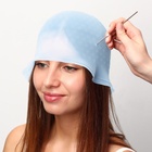Шапочка для мелирования, с крючком, голубая - Фото 4