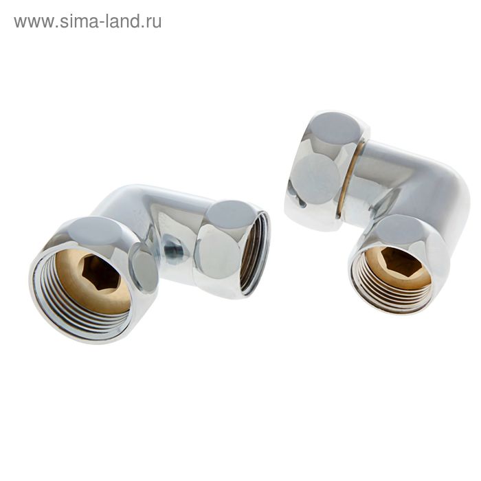 Уголок для полотенцесушителя SANITAN 1740SCS1005, накидные гайки 1"х3/4", хром - Фото 1