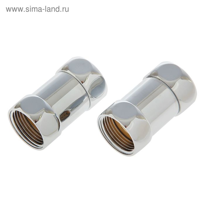 Соединитель прямой для полотенцесушителя SANITAN 1730SCS1010, накидные гайки 1"х1", хром - Фото 1