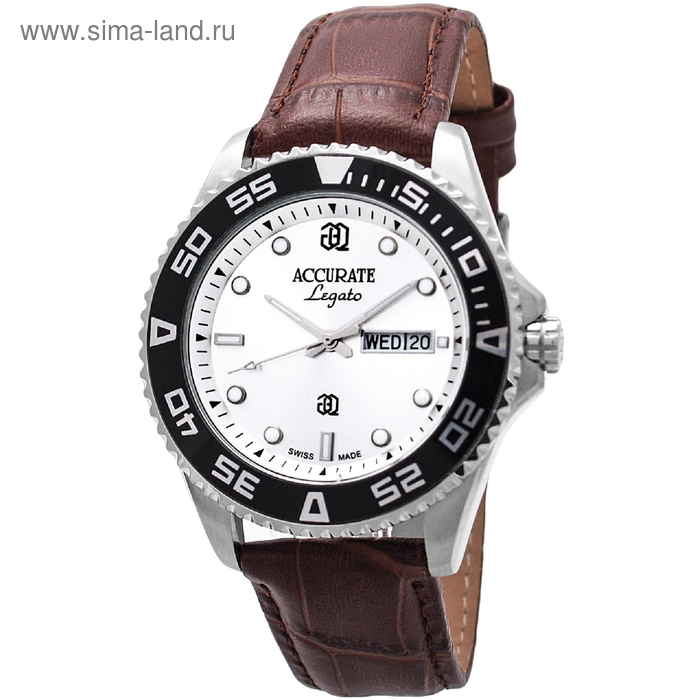 Часы наручные мужские ACCURATE AMQ1883L white - Фото 1